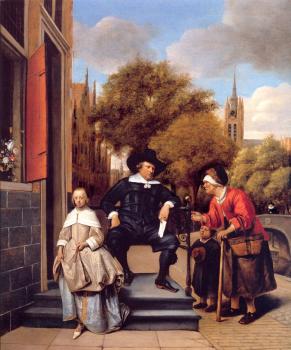 敭 斯蒂恩 A Burgher of Delft and His Daughter 敭 斯蒂恩 A Burgher of Delft and His Daughter